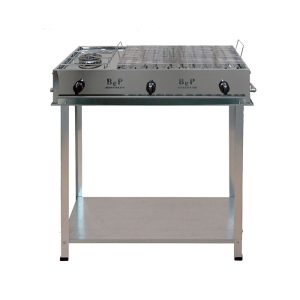 BARBECUE GAS INOX BIG CAMPING COMPLETO DI KIT RUOTE BEP