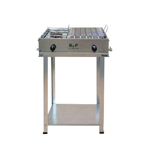 BARBECUE GAS INOX CAMPING COMPLETO DI KIT RUOTE BEP