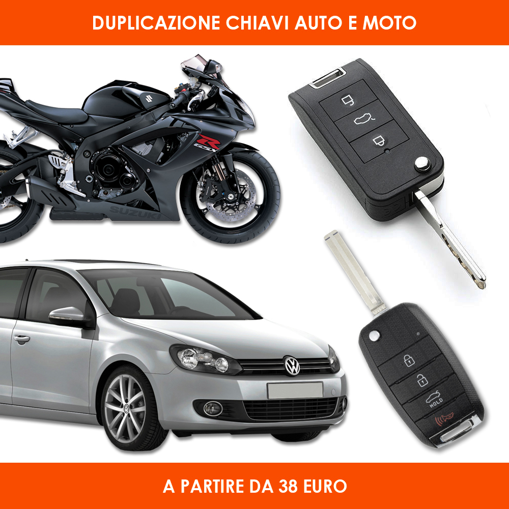 Duplicazione chiavi auto e moto
