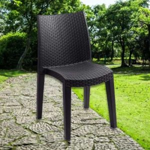 SEDIA DA GIARDINO PLASTICA SENZA BRACCIOLI ANTRACITE