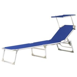 LETTINO ALLUMINIO CON PARASOLE 188x60x31 cm
