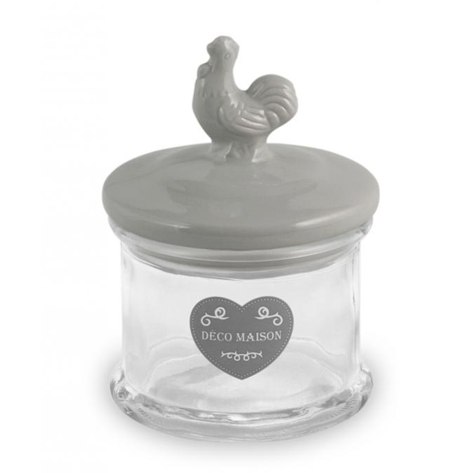 Barattolo vetro coperchio ceramica Gallo H&H ø13 h18 cm