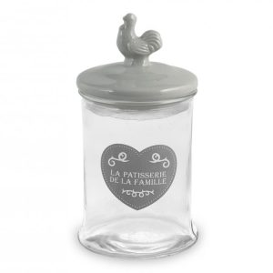 Barattolo vetro coperchio ceramica Gallo H&H ø13 h26 cm