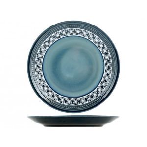 Piatto piano Minorca H&H stoneware blu 28 cm