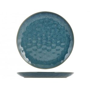 Piatto piano Mykonos H&H stoneware blu 28 cm
