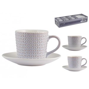 Set 6 Tazze Caffè Lilian in stoneware lilla 80 ml H&H