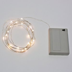 Catena 20 MicroLED BIANCO, CLASSIC, MULTICOLOR 1,5mm Luce Fissa Batteria