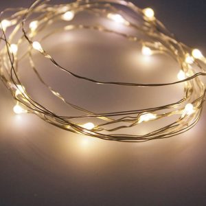 Catena 20 MicroLED BIANCO, CLASSIC, MULTICOLOR 1,5mm Luce Fissa Batteria