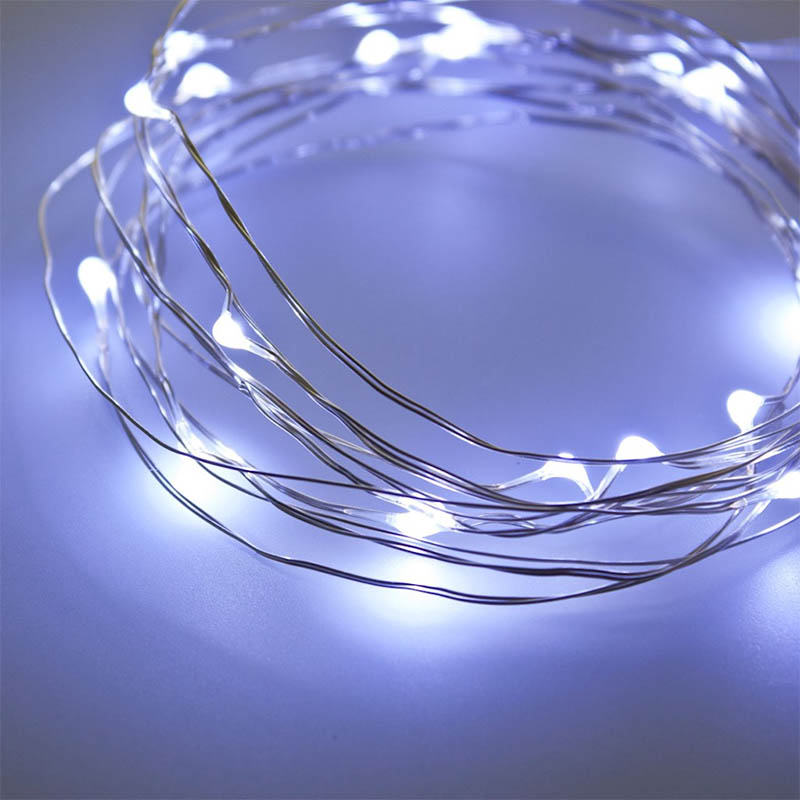 Catena 20 MicroLED BIANCO, CLASSIC, MULTICOLOR 1,5mm Luce Fissa Batteria