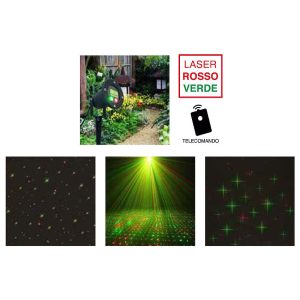 PROIETTORE LASER PUNTINI ROSSI E VERDI IN MOVIMENTO CON TELECOMANDO