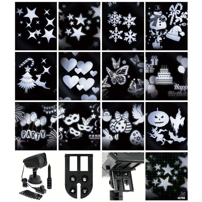 Proiettore GARDEN 12 Soggetti intercambiabili 4x3W LED BIANCO