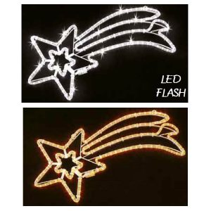 STELLA COMETA LED LUCE CHIARA CON FLASH E LUCE CALDA 80X40 CM