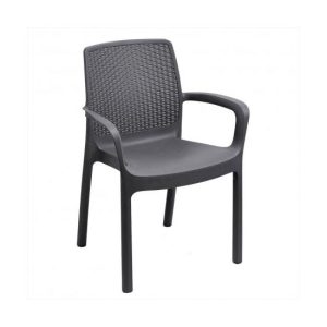 SEDIA REGINA CON BRACCIOLI PLASTICA ANTRACITE