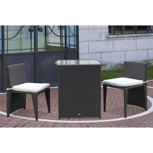 SALOTTINO POLYRATTAN TAVOLARA PAPILLON MARRONE