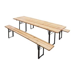 SET BIRRERIA 2 PANCHE E TAVOLO IN LEGNO 70x200 CM