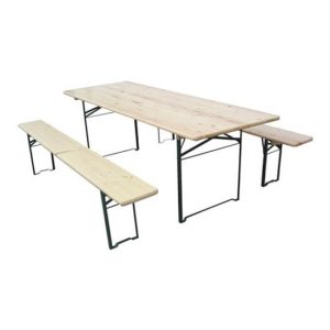 SET BIRRERIA TAVOLO e DUE PANCHE 200X80X75H CM