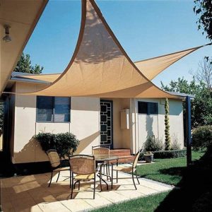 VELA OMBREGGIANTE TRIANGOLARE Colore Ecrù 5x5x5 Metri