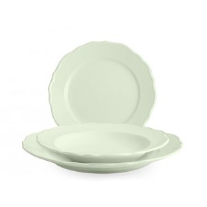 Set piatti Elisa 18 pezzi in ceramica verde H&H