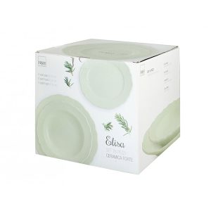 Set piatti Elisa 18 pezzi in ceramica verde H&H