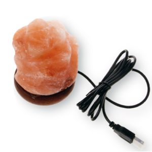 LAMPADA DI SALE HIMALAYANO FIORE CON CAVO USB
