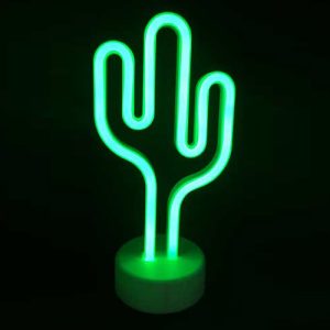 CACTUS VERDE LED NEON GREEN 30X15X8 CM