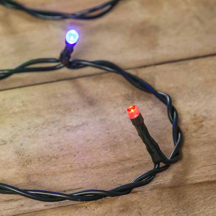 Catena MB 20 LED MULTI - BIANCO - CLASSIC 5mm Luce Fissa 1,5+2m-LUCE MULTICOLOR