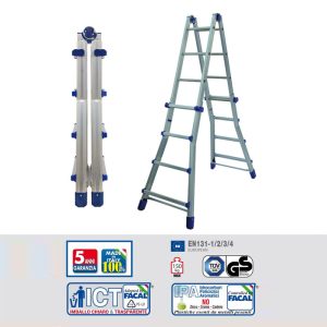 SCALA TELESCOPICA ALLUMINIO BRIKO BLU FACAL BB-2 4 METRI