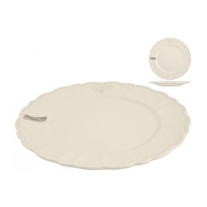 Piatto da portata Celine in ceramica stoneware H&H avorio ø 30 cm