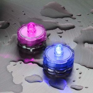 Set 2 Tea Light Sommergibili LED MULTI RGB Cromo Digital Ø3xH2,5cm