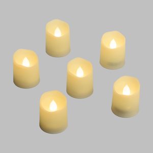 Set 6 Candele Ø3,8cm Avorio 1 LED CLASSIC effetto Fiamma H4,5cm