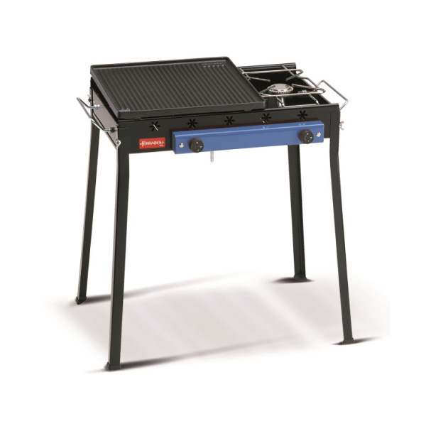 BARBECUE Piastra GHISA GAS COMBINATO 58X38X69 cm Ferraboli