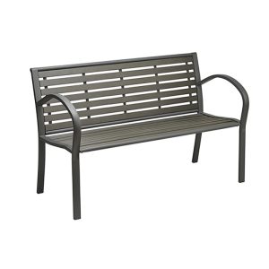 Panchina in Acciaio e Poliwood Antracite Tulsa 126x56x80 cm Papillon