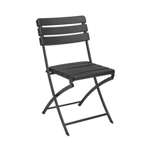 Sedia pieghevole HDPE effetto legno nero 54x45x80 cm Cirella Papillon