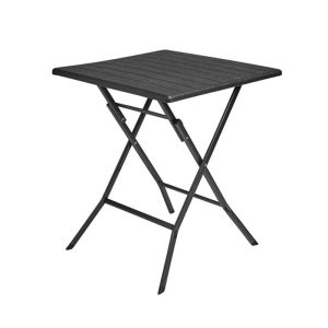 Tavolo pieghevole effetto legno quadrato nero 62x62x73 cm Cirella Papillon
