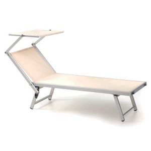 LETTINO ECRU PLAYA CON PARASOLE 184x61x38 cm Papillon