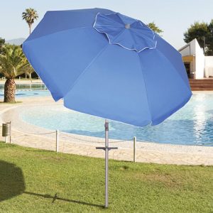 Ombrellone Spiaggia tondo Blu 220 cm Playa con Picchetto Papillon