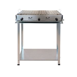 BARBECUE GAS INOX 3 FUOCHI COMPLETO DI KIT RUOTE BEP