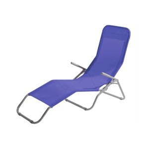 Lettino pieghevole schienale regolabile RICCIONE Blu 134x41x62 cm AXEL