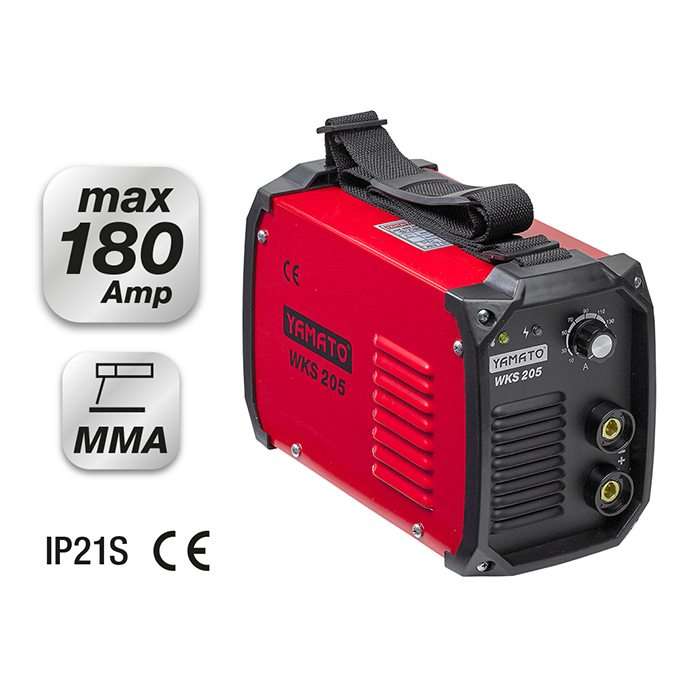 Saldatrice Inverter con maschera ed accessori 180 Amp WKS 205 Yamato