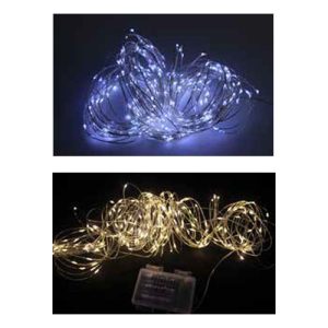 180 MICRO LED FILO RAME A BATTERIA LUCE CHIARA E CALDA