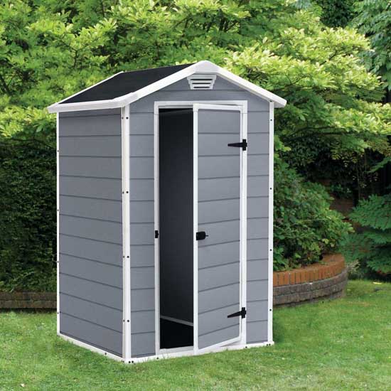 Casetta Giardino KETER MANOR 4X3 Grigio Resina 128x94x196 cm