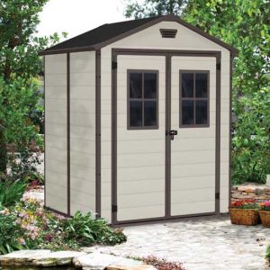 Casetta Giardino KETER MANOR 6X5 DD finestre frontali Beige 185x152x226 cm