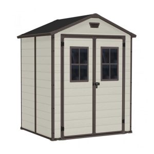 Casetta Giardino KETER MANOR 6X5 DD finestre frontali Beige 185x152x226 cm