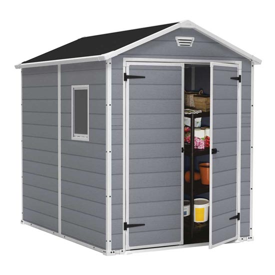 Casetta Giardino KETER MANOR 6X8 DD Grigio Resina 185x236x227 cm