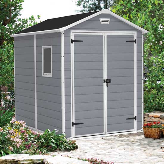 Casetta Giardino KETER MANOR 6X8 DD Grigio Resina 185x236x227 cm