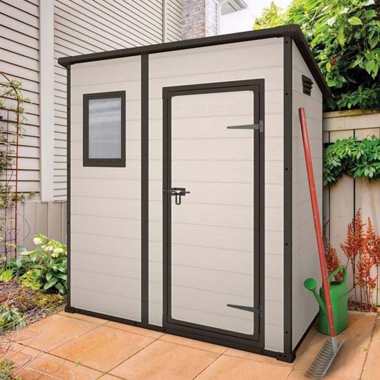 Casetta Giardino KETER MANOR Pent 6X4 Beige Resina 183x111x200 cm