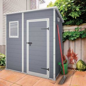 Casetta Giardino KETER MANOR Pent 6X4 Grigio Resina 183x111x200 cm
