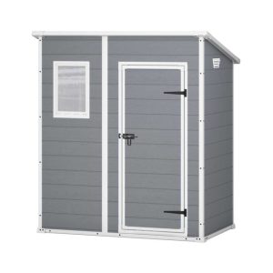 Casetta Giardino KETER MANOR Pent 6X4 Grigio Resina 183x111x200 cm