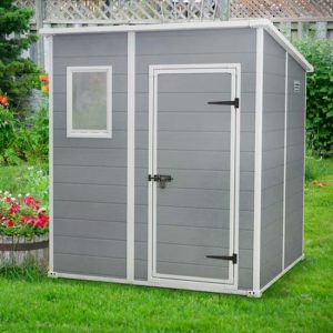Casetta Giardino KETER MANOR Pent 6X6 Grigio Resina 183x185x200 cm