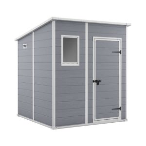 Casetta Giardino KETER MANOR Pent 6X6 Grigio Resina 183x185x200 cm